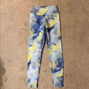 Vitality Abstract Blue and Yellow Leggings S